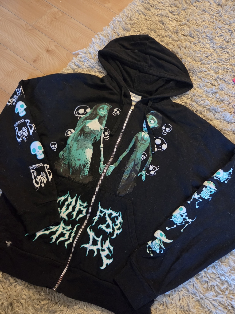 Black Hot Topic Corpse Bride Zip Up